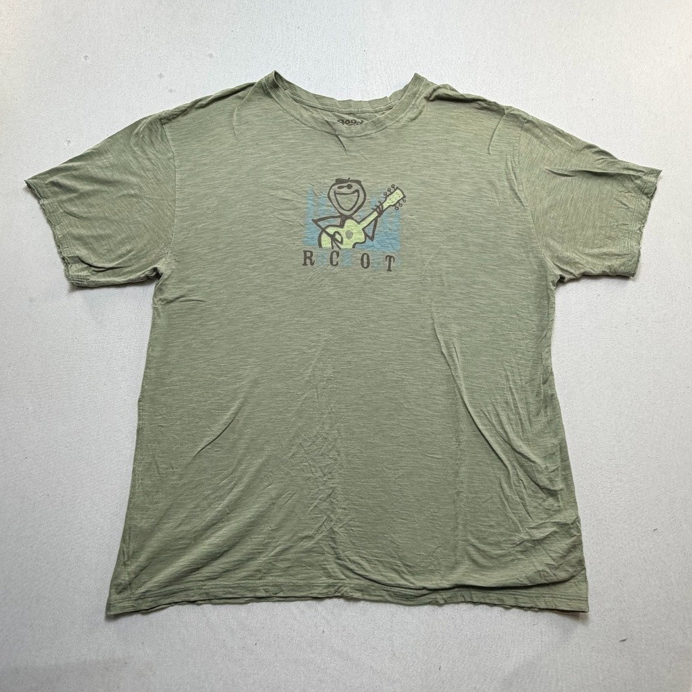 Life is Good T-Shirt Mens Large Green Excellent Rock Out Guitar Graphic Tee